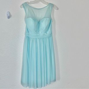 Sleeveless Mint Short Chiffon Bridesmaid Prom Wedding Cocktail Dress